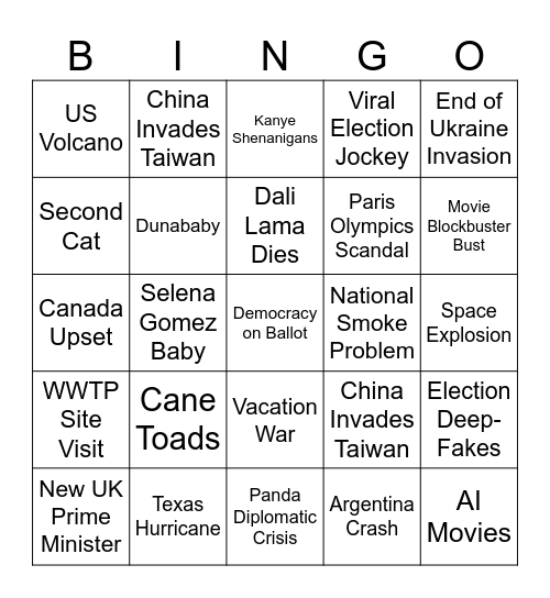 Bingo 2024 Bingo Card