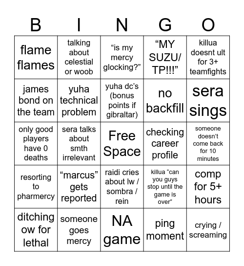 OW Bingo Card