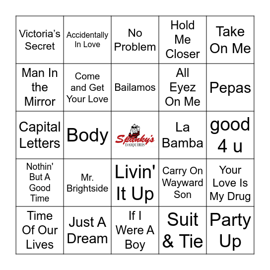 Spanky's Music Bingo 1/10/24 Bingo Card