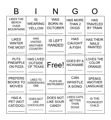 FIND SOMEONE WHO... Bingo Card