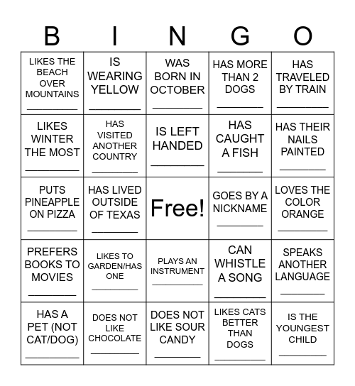 FIND SOMEONE WHO... Bingo Card