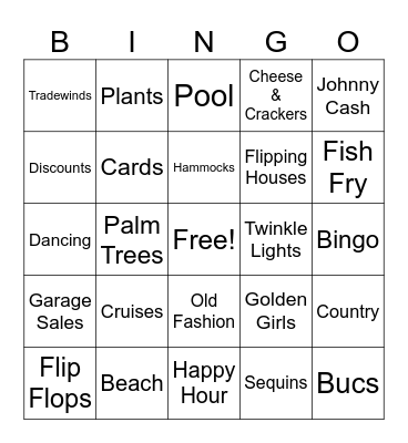 Mom's Favorite Things Bingo Card