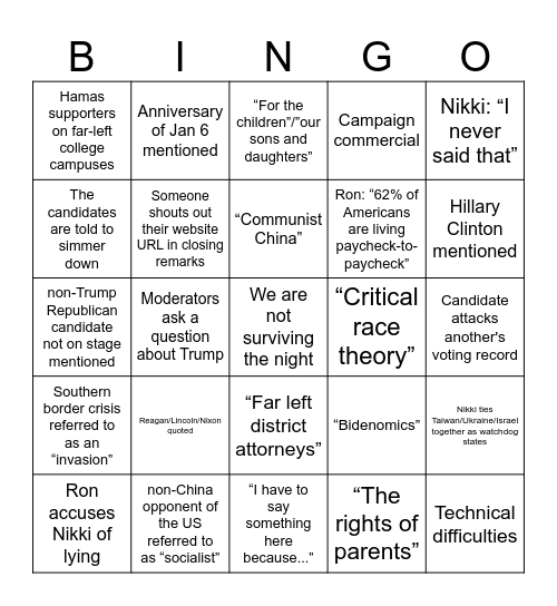 Yet Another Effort, Republicans..! Bingo Card