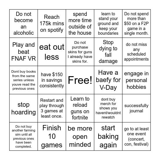 2024 Bingo Card Bingo Card