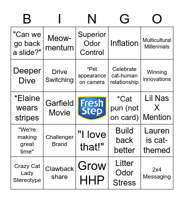 Fresh Step X FCB Onboarding Bingo Card