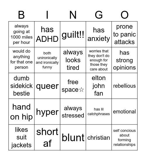 kinnie bingo ☆ Bingo Card