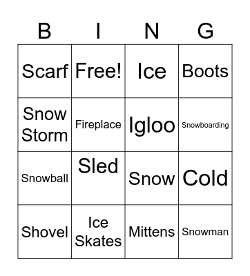 Winter Bingo Card