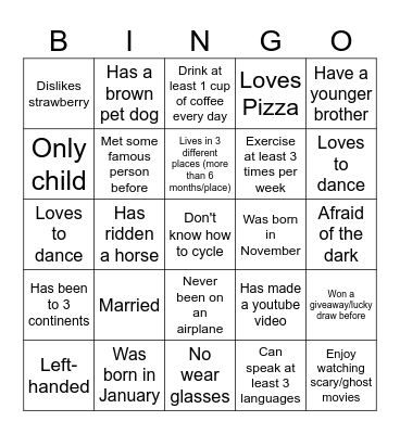 GB 3rd Kch Human Bingo Card