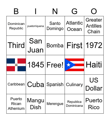 PR VS DR Bingo Card