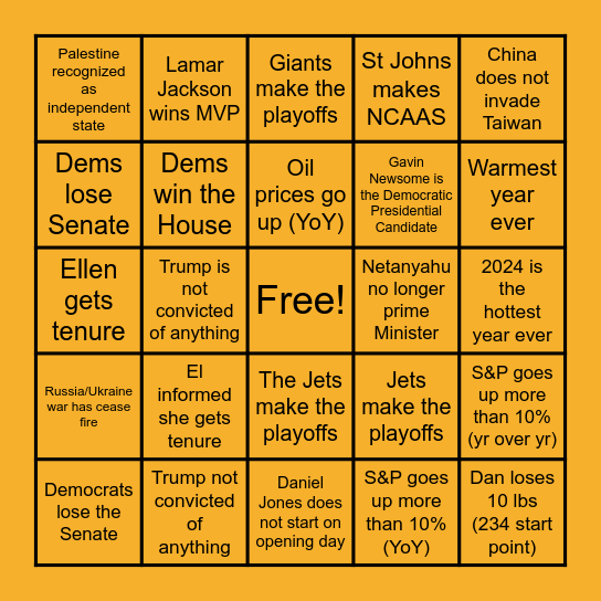 Bartley BINGO 2024 Bingo Card