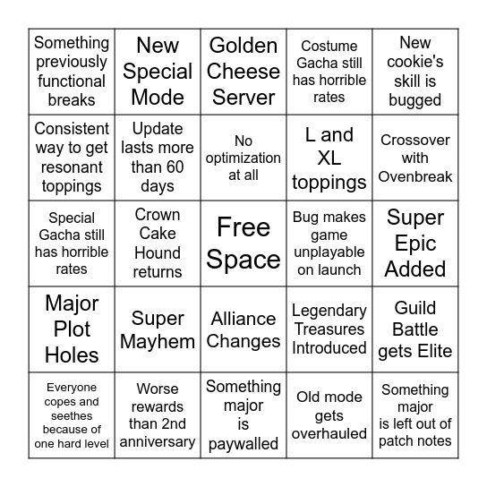 CRK 3rd Anniv. Bingo Card