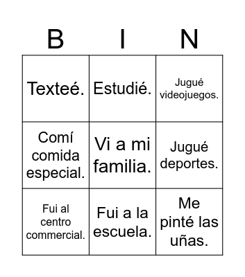 Las vacaciones de diciembre Bingo Card