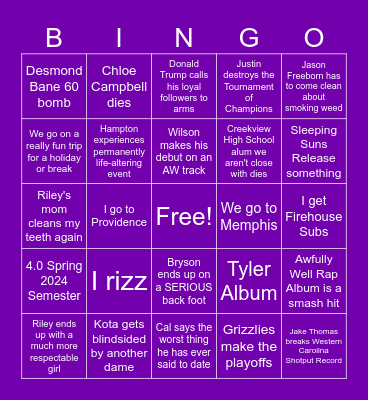 MTE122 Bingo Card