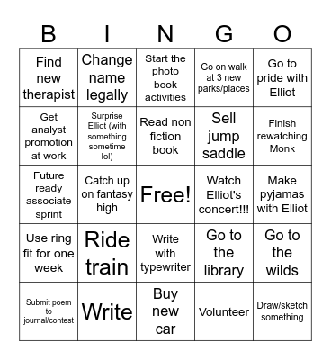 Stevie 2024 Bingo Card