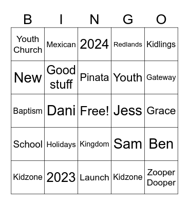 Launch Night Bingo Card