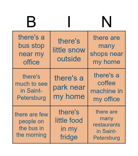 there is/are Bingo Card