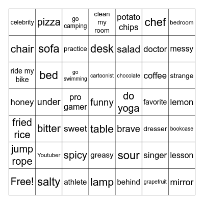 Write It Beginner 2 Bingo Card