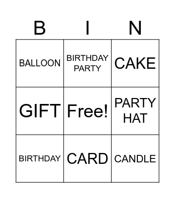 Happy Birthday! Bingo Card