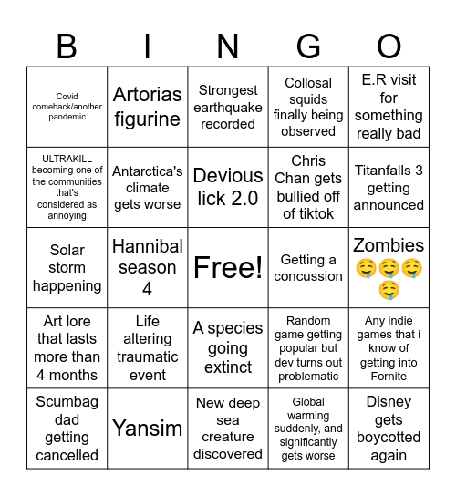 2024 Bingo Card