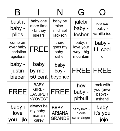 BABY BHIMA BINGO Card