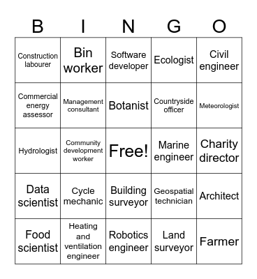 Green Jobs Bingo! Bingo Card