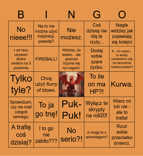 DnD Bingo Card Bingo Card