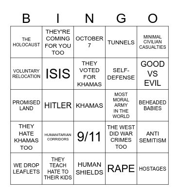ISRAEL AT THE ICJ Bingo Card