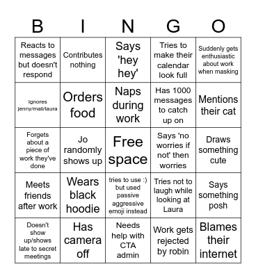 Chris Bingo Card