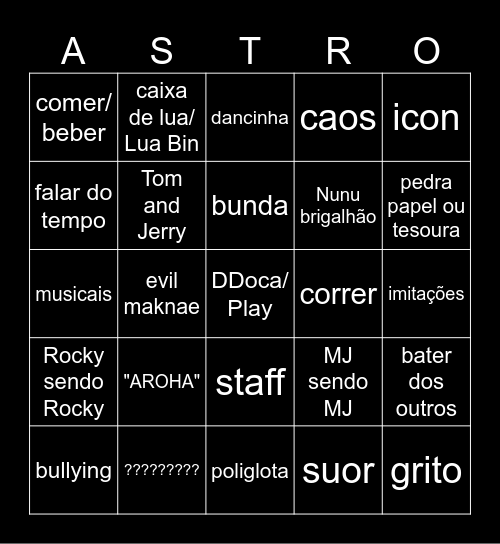 ASTRO BINGO Card