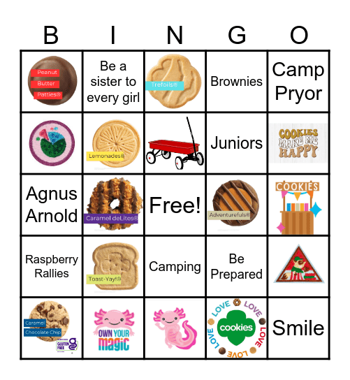 2024 Girl Scout Cookie Bingo Card