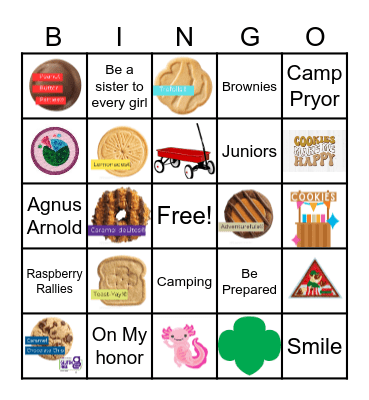 2024 Girl Scout Cookie Bingo Card