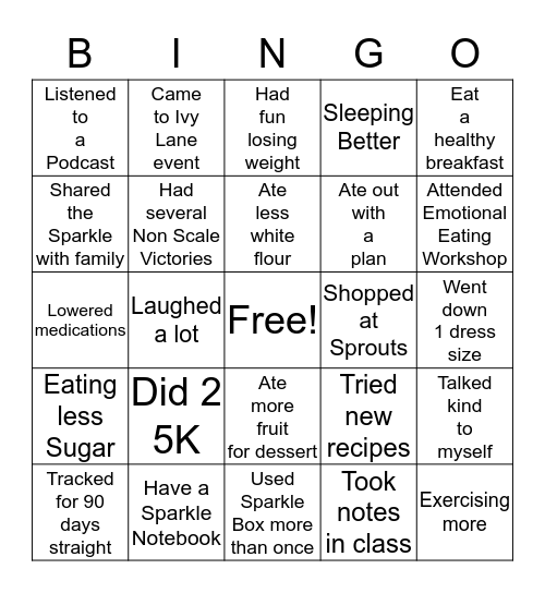 Sparkle BINGO! Bingo Card