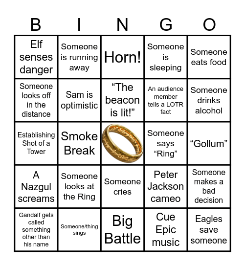 LOTR - The Return of the King Bingo Card