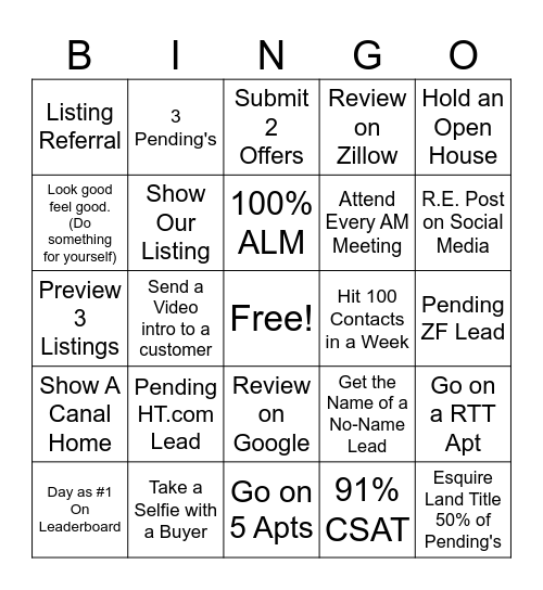 Helgemo Team BINGO Card