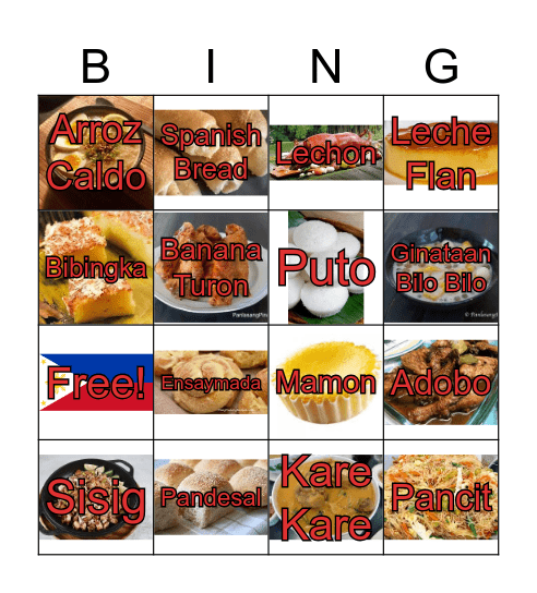 Philippines Bingo Card