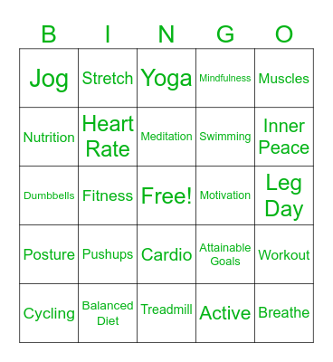 Wellness Bingo Card