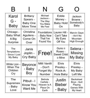 BABY BINGO Card