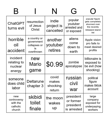 2024 Bingo Card