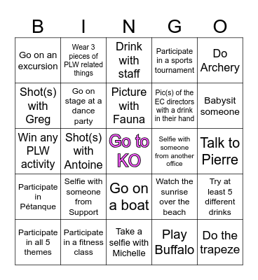 Bingo Ixtapa Edition Bingo Card