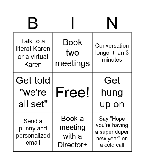 SDR Bingo Card