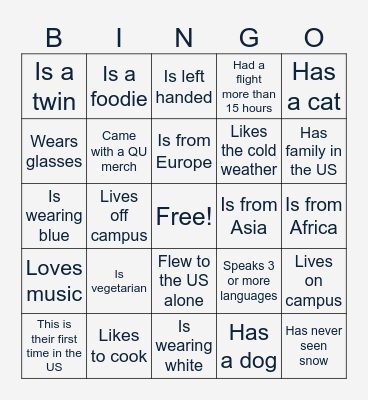 Find Someone Who... Bingo Card