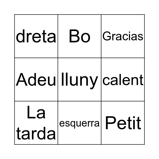 Barcelona Bingo Card
