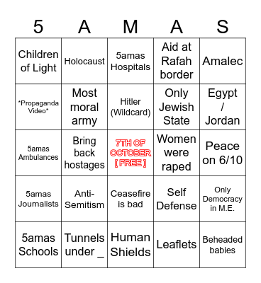 ICC Hearing Bingo Card