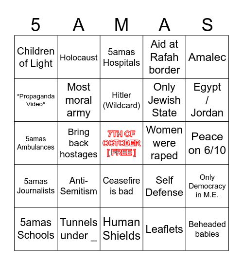 ICC Hearing Bingo Card