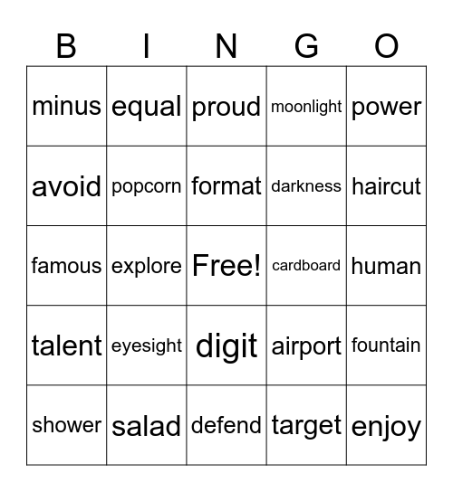 BINGO!!!!! Bingo Card