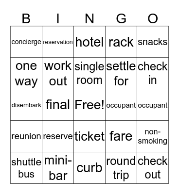 Travel Bingo! Bingo Card