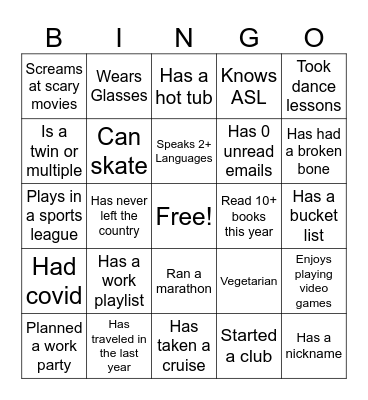 Buddy up bingo v.3 Bingo Card
