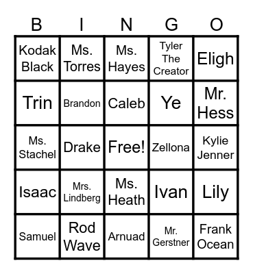 AMIGO BINGO!!! Bingo Card