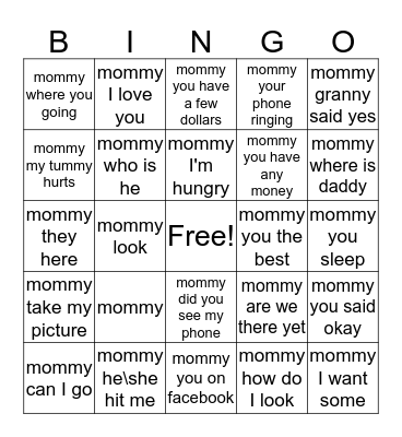 Patrice's Pre-Mother's Day Luncheon 4/30/16 Bingo Card