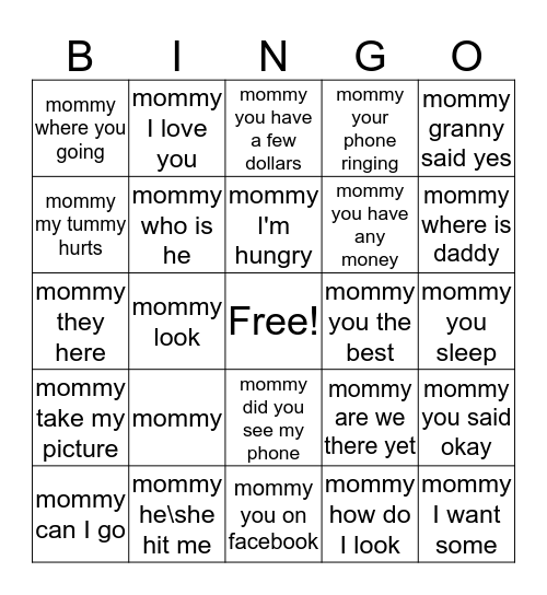 Patrice's Pre-Mother's Day Luncheon 4/30/16 Bingo Card